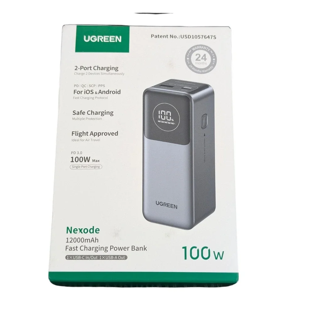 Cc3N UGREEN - Nexode 100W‎ 12000mAh Fast Charge Power Bank with Smart Display
